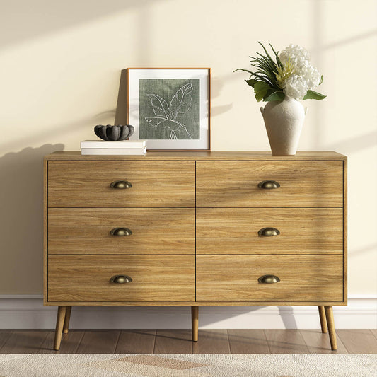 Mid-Century Modern 7-Drawer Oak Dresser - Riumlore