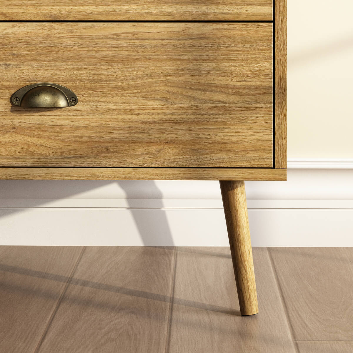 Mid-Century Modern Oak 6-Drawer Dresser - Riumlore