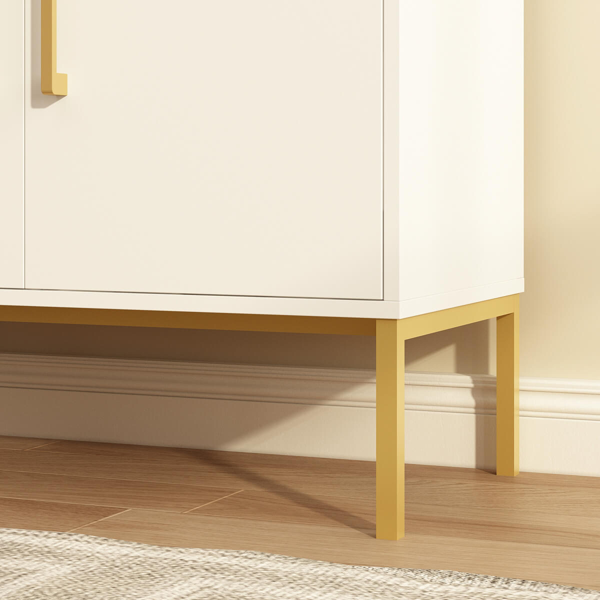 Ansel Modern Minimalist Matte White Sideboard - Riumlore