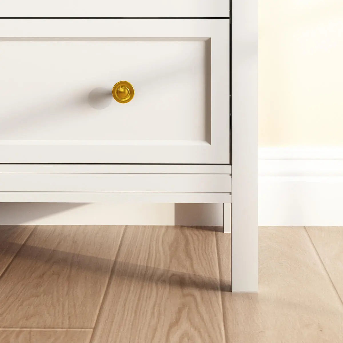 Mioa Mid-Century Modern White Deep 6-Drawer Dresser - Riumlore