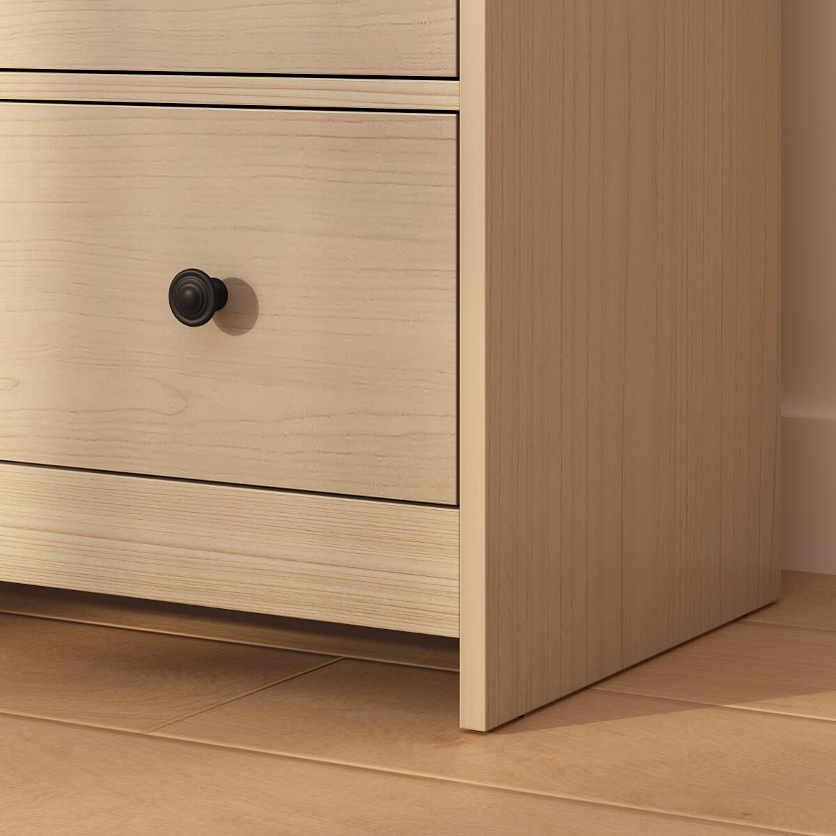 Mid-Century Modern 7-Drawer Light Wood Dresser - Riumlore