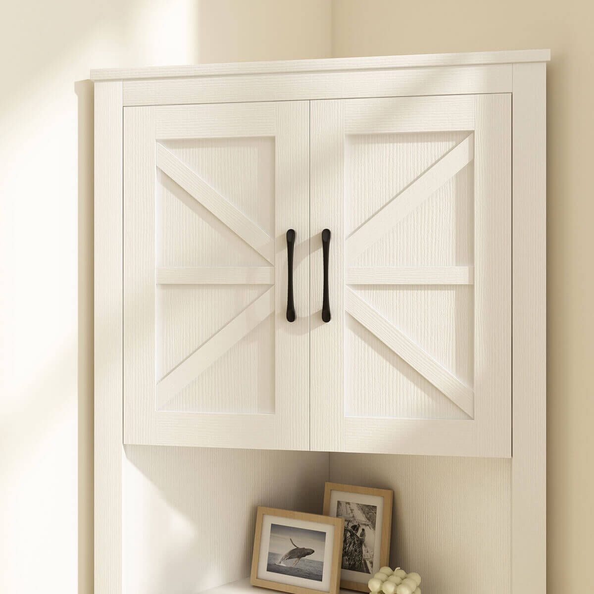 Xyla Modern Farmhouse Corner Cabinet - Riumlore
