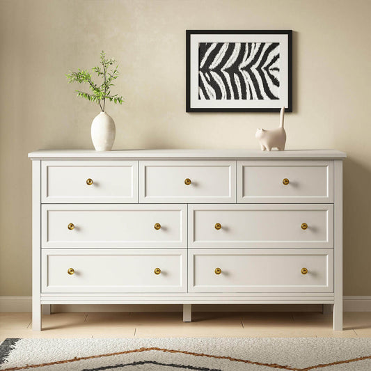 Mioa Modern White 7‑Drawer Dresser - Riumlore