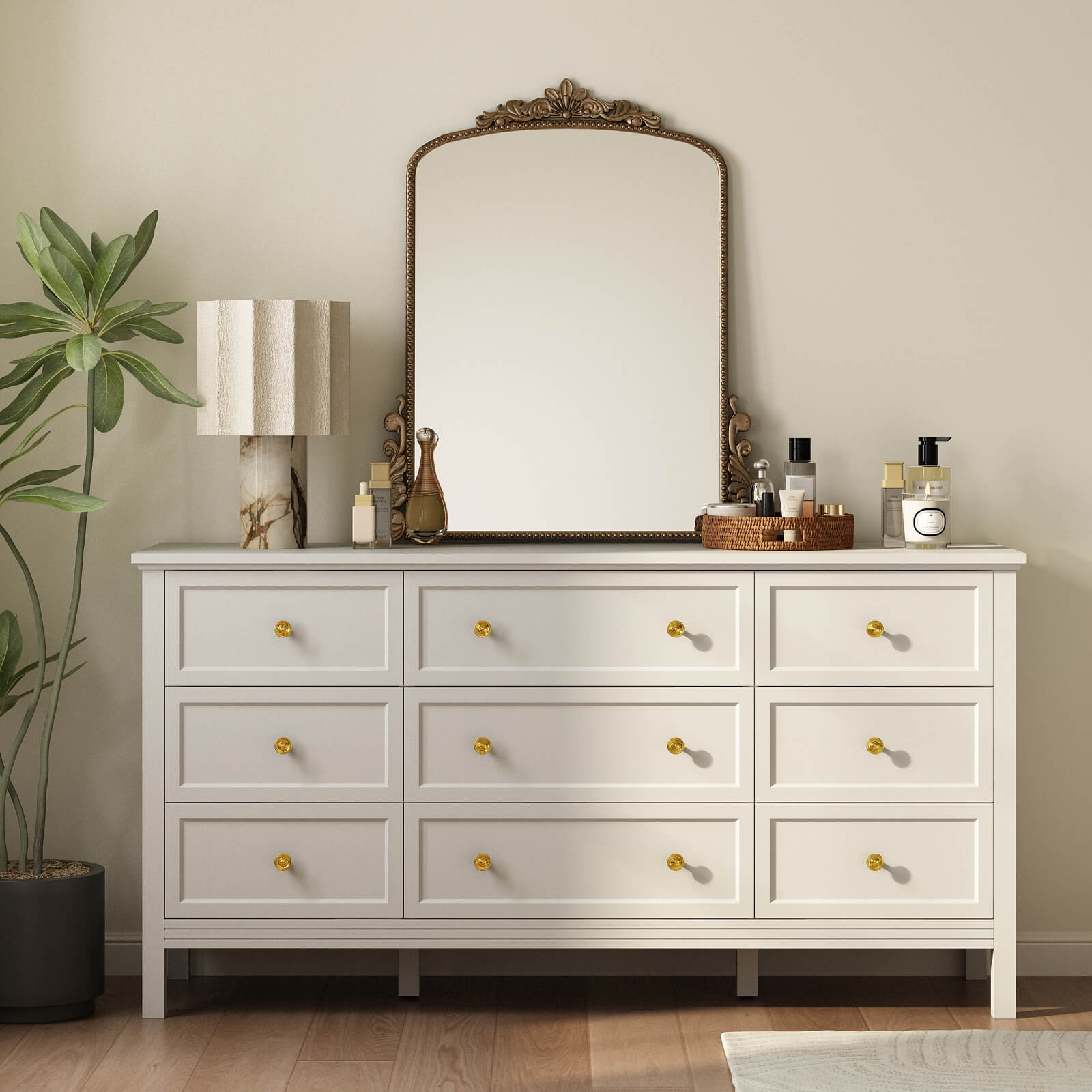 Mioa Modern White 9Drawer Dresser Mioa Modern White 9Drawer Dresser