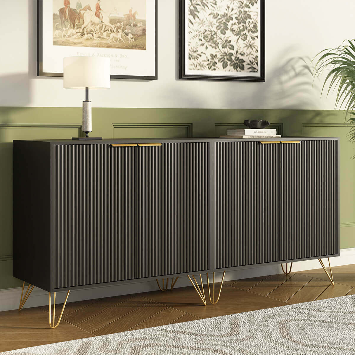 Luma Modern Fluted Sideboard Cabinet - Riumlore
