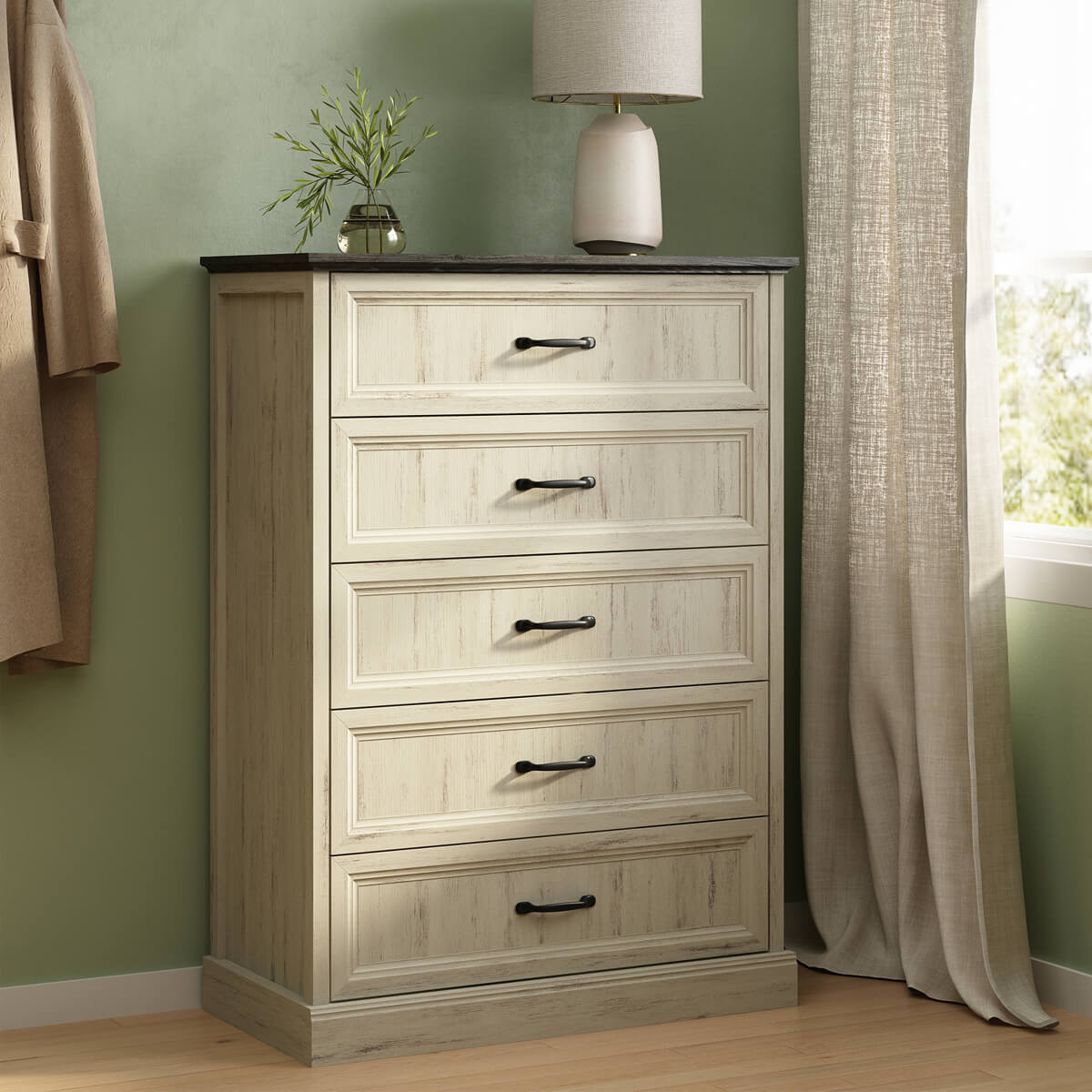 Maren Rustic 5-Drawer Dresser - Riumlore