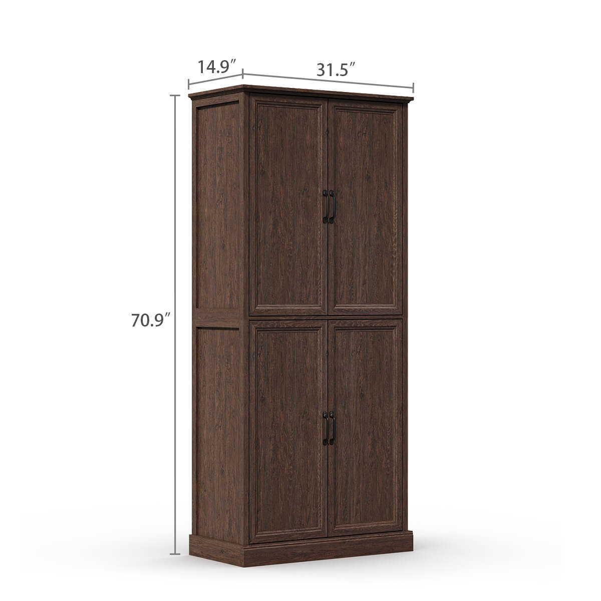 Rowen Rustic Solid Walnut Wood Storage Cabinet - Riumlore