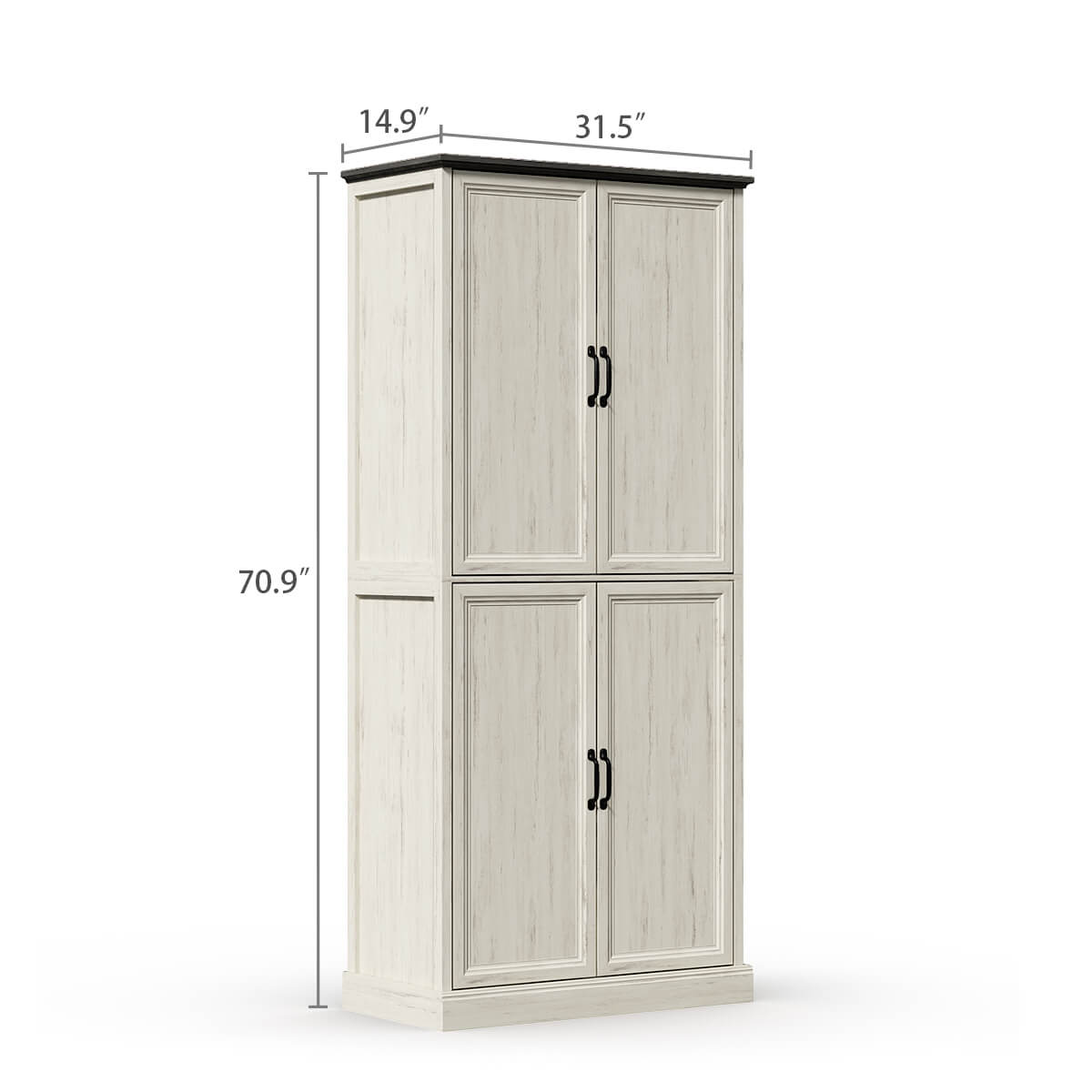 Maren Rustic Solid White Wood Storage Cabinet - Riumlore