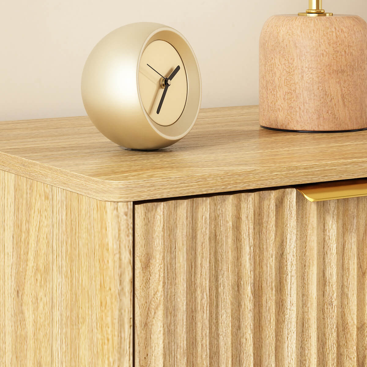 Thene Mid-Century-Modern Fluted 2-Drawer Nightstand - Riumlore