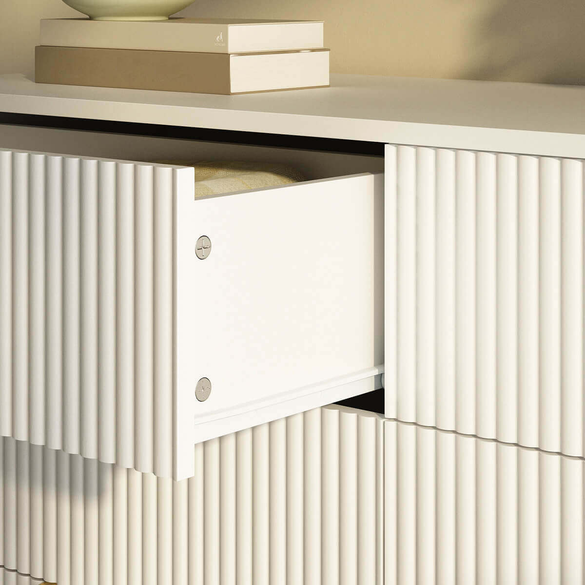 Modern Fluted 6-Drawer Dresser - Riumlore