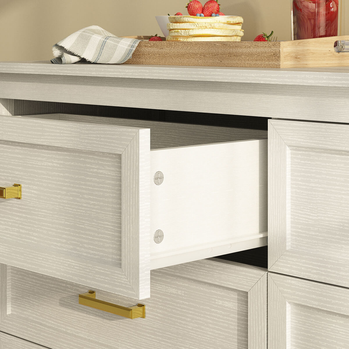 Dorien Modern Farmhouse White 6-Drawer Dresser - Riumlore