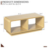 Coffee Table with LED Lights, 47.2" W TV Stand Center Table with 2-Tiers for Living Room,Natural