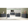 55.1" W Fluted 6 Drawer Dresser for Adult,Wooden Bedroom Dresser,Dresser TV Stand up to 65" for Living Room,Blue