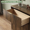 55.1" W Fluted 6 Drawer Dresser for Adult,Wooden Bedroom Dresser,Dresser TV Stand up to 65" for Living Room,Brown