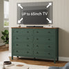 8-Drawer Dressers for Bedroom,55.1"Width Modern Chest of Drawer with Metal Handlesfor Living Room,Hallway,Entryway,Green