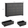 55.1" Wide Dresser for Bedroom, 9 Drawer Dresser with Large Drawers, Dresser for TVs Up to 65",Black