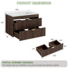 ASTUVIA 30" Modern Fluted Bathroom Vanity with Sink, Wall Mounted Floating Cabinets with Double Drawers, Resin Sink Combo Set with Golden Handle,Brown