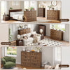 Rustic 8-Drawer Wood Dresser, Large Storage Chest Organizer with Metal Handles for Bedroom, Living Room, Farmhouse Style Furniture,Deep Brown