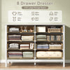 8-Drawer Dressers for Bedroom,55.1"Width Modern Chest of Drawer with Metal Handlesfor Living Room,Hallway,Entryway,White