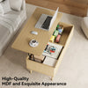 Fluted Lift Top Coffee Table with Storage, 39.4" Width Rising Coffee Tables with Hidden Compartment, Wood Center Table for Living Room Office, Natural