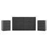 3-Piece Modern Bedroom Set - 6 Drawer Wide Dresser & Nightstands Set of 2 with Fluted Design, Anti-Tip Safety Black Natural Wood Storage Furniture for Bedroom,Hallway 6+6,Black