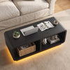 Coffee Table with LED Lights, 47.2" W TV Stand Center Table with 2-Tiers for Living Room,Black