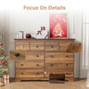 55.1" Wide Dresser for Bedroom, 10 Drawer Dresser with Large Drawers, Dresser for TVs Up to 65",Brown