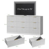 63" W Fluted 9 Drawer Dresser for Adult,Wooden Bedroom Dresser,Dresser TV Stand up to 70" for Living Room,White