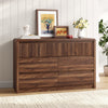 7 Drawers Dresser for Bedroom, 49.2" W Modern Chest of Drawers with Curved Profile Design, Mid Century Fluted Storage Dressers Organizer,Brown