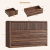 7 Drawers Dresser for Bedroom, 49.2" W Modern Chest of Drawers with Curved Profile Design, Mid Century Fluted Storage Dressers Organizer,Brown