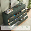 55.1" W Fluted 8 Drawer Dresser for Adult,Wooden Bedroom Dresser,Dresser TV Stand up to 65" for Living Room,Green
