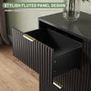 63" W Fluted 9 Drawer Dresser for Adult,Wooden Bedroom Dresser,Dresser TV Stand up to 70" for Living Room,Black