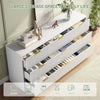 63" W Fluted 9 Drawer Dresser for Adult,Wooden Bedroom Dresser,Dresser TV Stand up to 70" for Living Room,White