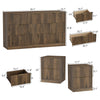 3-Piece Modern Bedroom Set - 7 Drawer Wide Dresser & Nightstands Set of 2 with Fluted Design, Anti-Tip Safety Brown Natural Wood Storage Furniture for Bedroom,Hallway 7+4,Brown