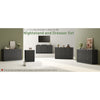 55.1" W Fluted 7 Drawer Dresser for Adult,Wooden Bedroom Dresser,Dresser TV Stand up to 65" for Living Room,Black