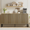 63" Wide Kitchen Sideboard,Buffet Cabinet with Adjustable Shelf and 2 Doors,Coffee Bar Cabinet for kitchen,Living Room,Bedroom,Natural Oak