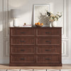 Rustic 8-Drawer Wood Dresser, Large Storage Chest Organizer with Metal Handles for Bedroom, Living Room, Farmhouse Style Furniture,Brown