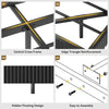 King Bed Frame with RGB LED Lights,Floating Bed with Fluted Design;Heavy Duty Steel, Modern Metal Bed Frame,Black