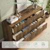 55.1" W Fluted 6 Drawer Dresser for Adult,Wooden Bedroom Dresser,Dresser TV Stand up to 65" for Living Room,Brown