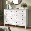 8-Drawer Dressers for Bedroom,55.1"Width Modern Chest of Drawer with Metal Handlesfor Living Room,Hallway,Entryway,White