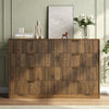55.1" W Fluted 8 Drawer Dresser for Adult,Wooden Bedroom Dresser,Dresser TV Stand up to 65" for Living Room,Brown