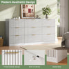 63" W Fluted 9 Drawer Dresser for Adult,Wooden Bedroom Dresser,Dresser TV Stand up to 70" for Living Room,White