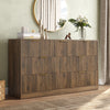 55.1" W Fluted 7 Drawer Dresser for Adult,Wooden Bedroom Dresser,Dresser TV Stand up to 65" for Living Room,Brown