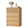 4 Drawers Dresser for Bedroom, 40" Tall Chest of Drawers with Curved Profile Design, Mid Century Fluted Storage Dressers Organizer,Natural