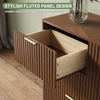 55.1" W Fluted 7 Drawer Dresser for Adult,Wooden Bedroom Dresser,Dresser TV Stand up to 65" for Living Room,Oak