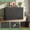 55.1" W Fluted 8 Drawer Dresser for Adult,Wooden Bedroom Dresser,Dresser TV Stand up to 65" for Living Room,Black