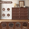 Rustic 8-Drawer Wood Dresser, Large Storage Chest Organizer with Metal Handles for Bedroom, Living Room, Farmhouse Style Furniture,Brown