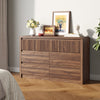 7 Drawers Dresser for Bedroom, 49.2" W Modern Chest of Drawers with Curved Profile Design, Mid Century Fluted Storage Dressers Organizer,Brown