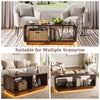 Coffee Table with LED Lights, 47.2" W TV Stand Center Table with 2-Tiers for Living Room,Brown