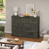 Rustic 9-Drawer Wood Dresser, Large Storage Chest Organizer with Metal Handles for Bedroom, Living Room, Farmhouse Style Furniture,Gray